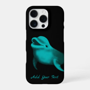 Coque iPhone 16 Pro Dauphin Chanceux - Ajoutez Votre Texte