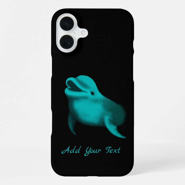 Coque iPhone Dauphin Chanceux - Ajoutez Votre Texte (Verso)