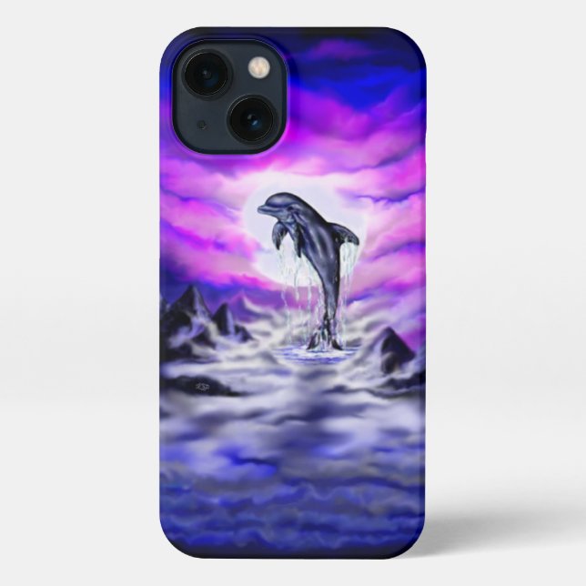 Coque iPhone Dauphin clair de lune (Verso)