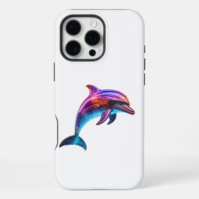 Coque iPhone Dauphin Coloré Vibrant (Verso)