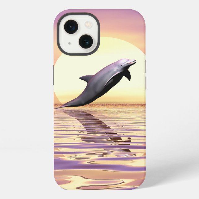 Coque iPhone Dauphin Soleil (Verso)