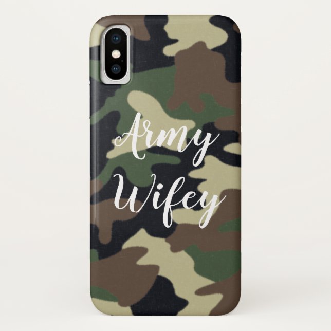 Coque iphone de Caméra Vert de l'Armée Wifey (Dos)