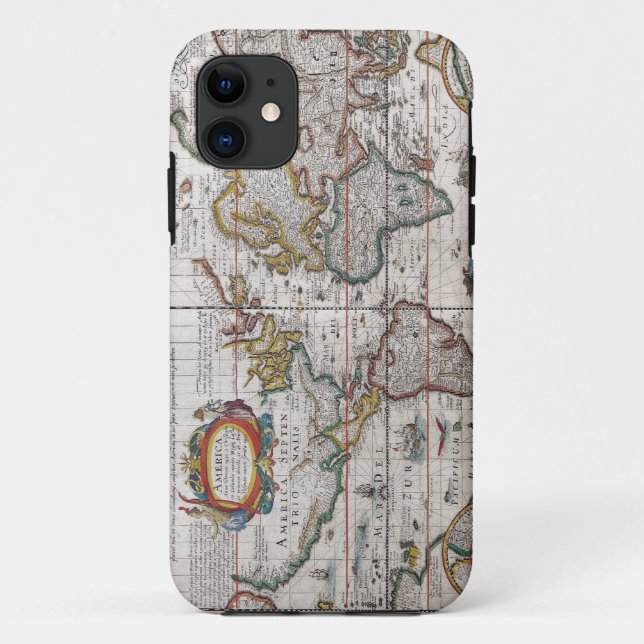 Coque iphone de carte du monde antique (Dos)