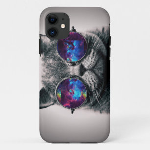 Coque iphone de chat de galaxie