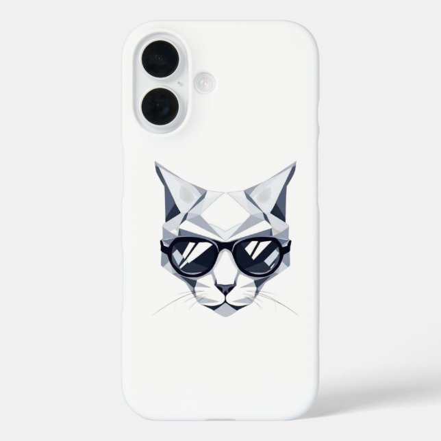 coque iphone de chat géométrique cool - Il y a à p (Verso)