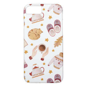 Coque iphone de chats d'automne et d'hiver