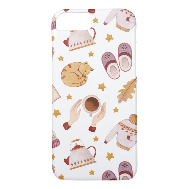 Coque iphone de chats d'automne et d'hiver (Dos)