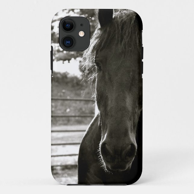 Coque iphone de cheval de Fresian (Dos)