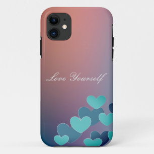 coque iphone de coeur bleu motif
