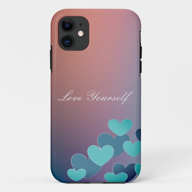 coque iphone de coeur bleu motif (Dos)