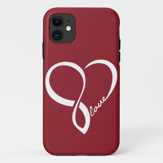 Coque iphone de coeur d'amour rouge et blanc (Dos)