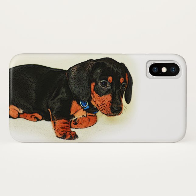 coque iphone de conception de Little Dachshund (Dos (Horizontal))