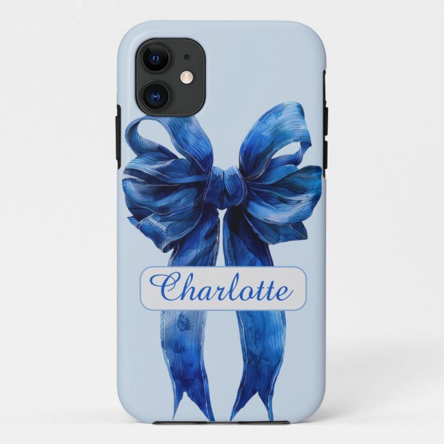 Coque iphone de corbeille bleu personnalisé (Dos)