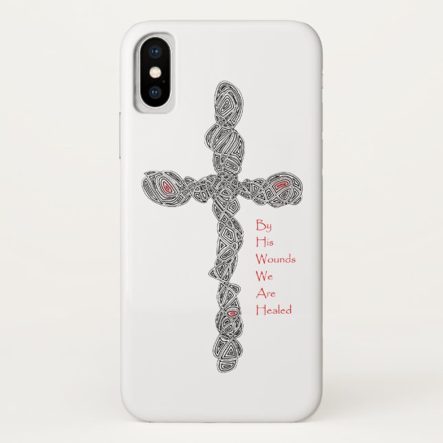 Coque iphone de croix percées (avec verse) (Dos)