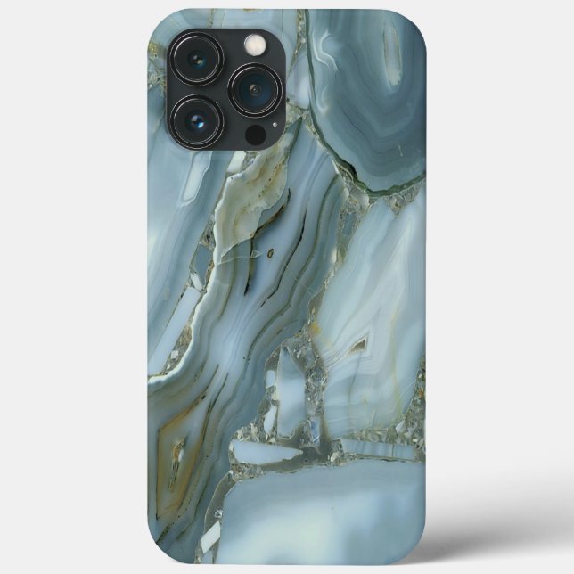 Coque iphone de design en marbre bleu (Verso)