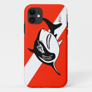Coque iphone de drapeau de piqué de requin de