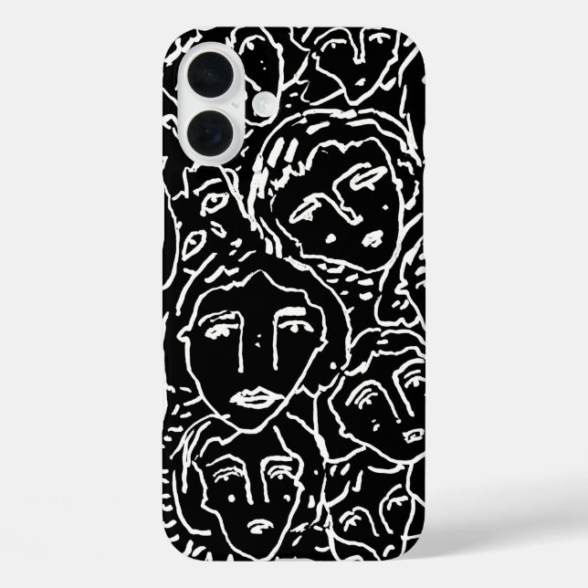 Coque iphone de faces monochromes - Abstrait Line  (Verso)