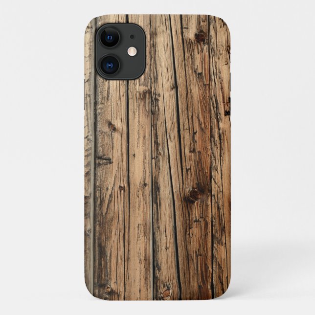 coque iphone de faux bois rustique (Dos)