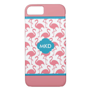 Coque iphone de Flamant rose monogramme