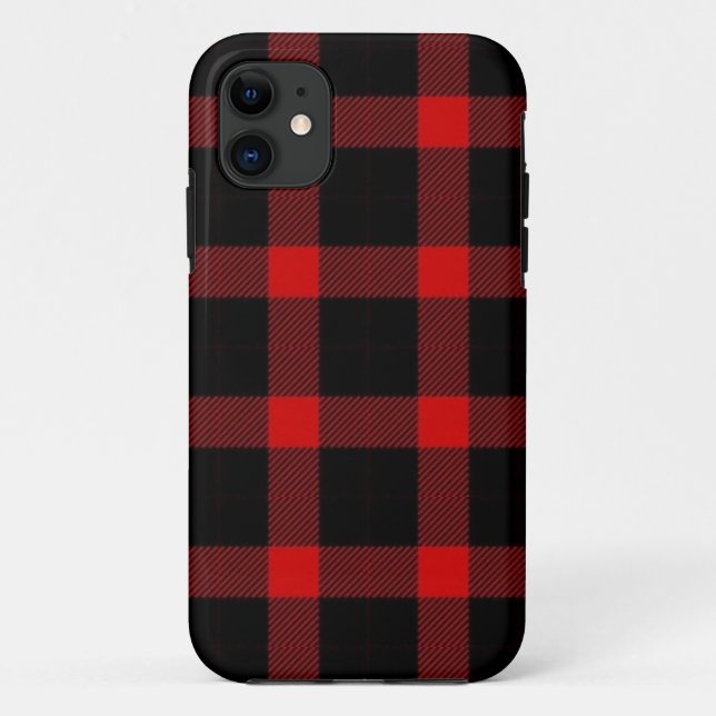 Coque iphone de flanelle rouge (Dos)