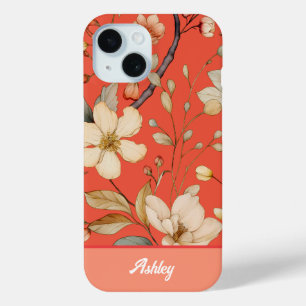 Coque iphone de fleur sauvage rouge Mango Spring