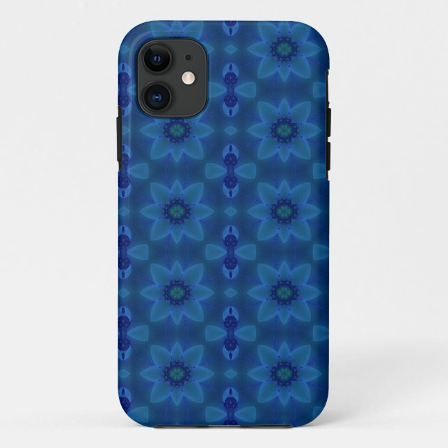 Coque iphone de fleurs bleues (Dos)