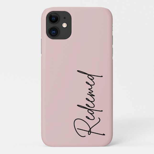 Coque iphone de foi chrétienne rachetée Blush (Dos)
