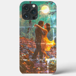 Coque iphone de Forest Dance Couple avec Monogramm
