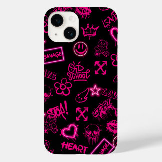 Coque iphone de graffiti rose Neon