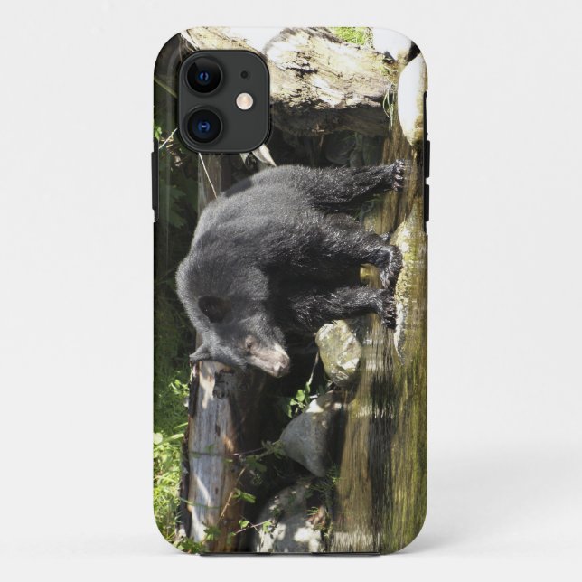Coque iphone de la faune de l'ours noir "Saumon Sp (Dos)