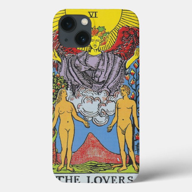 Coque iphone de lecture de Tarot Card Lovers (Verso)