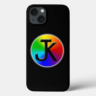 Coque iphone de logo de roue de couleur de JK