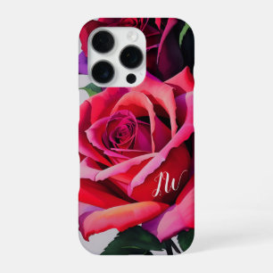 Coque iPhone 16 Pro De magnifiques roses et texte personnalisé