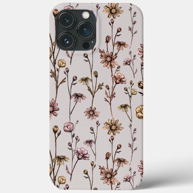 Coque iphone de marguerite tiré sur l'encre (Verso)