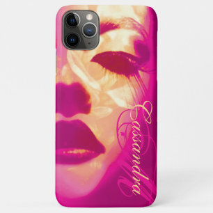 Coque iphone de mode peint au visage rose pâle