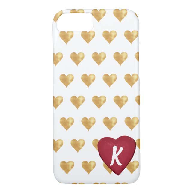 Coque iphone de monogramme cardiaque (Dos)