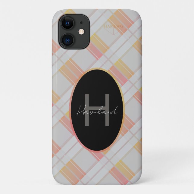 Coque iphone de monogramme installé HAMbWG (Dos)