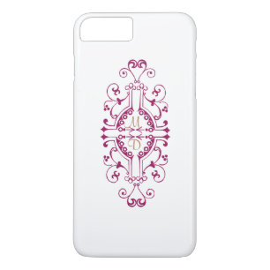 Coque iphone de monogramme rose et or