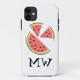 Coque iphone de morceaux de pastèque "Monogramme"