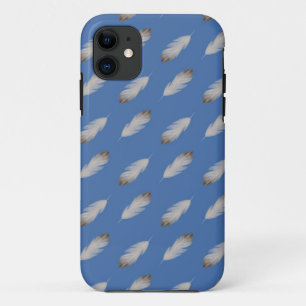 Coque iphone de motif de plume blanche