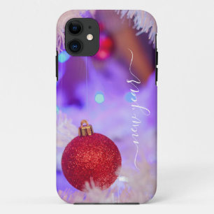 Coque iphone de Noël rouge Bauble