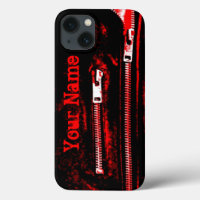 Coque iphone de nom d'impression rouge Zips