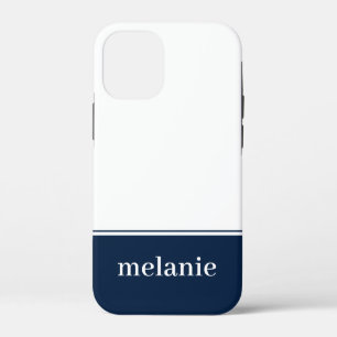 Coque iphone de nom minimaliste moderne Marine W