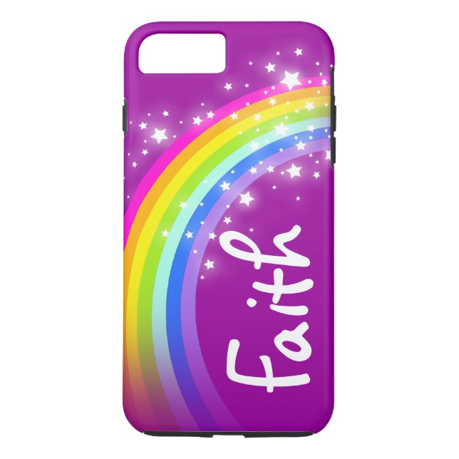 Coque iphone de nom personnalisé Rainbow violet (Dos)