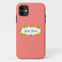 Coque iphone de nom rose ovale Citrus