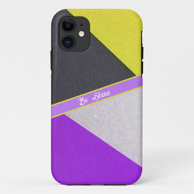 Coque iphone de papier jaune et violet (Dos)