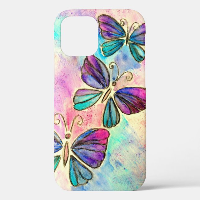 Coque iphone de papillons colorés (Verso)