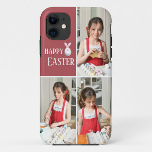 Coque iphone de photos de Pâques Red Happy