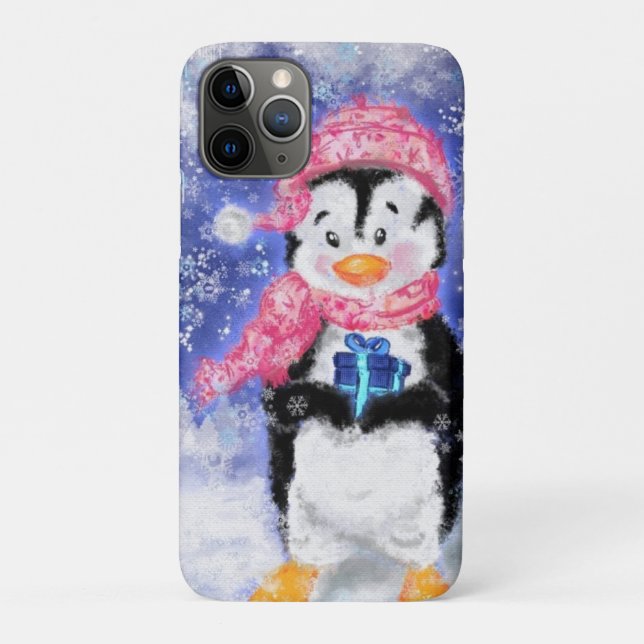 Coque iphone de pingouin de Noël mignon (Dos)