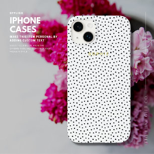Coque iphone de point de Polka noir